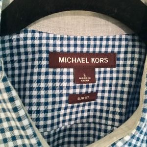 MICHAEL KORS Slim Fit Long Sleeve Shirt LG NWOT
